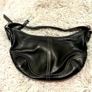 Small Black Leather Coach Handbag